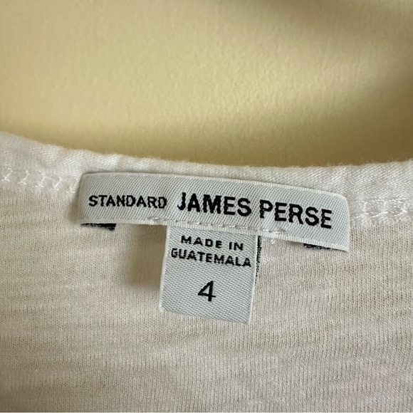 Standard James Perse size 4 Women’s White Long Sleeve Cotton T Shirt Top Knit - Picture 2 of 5